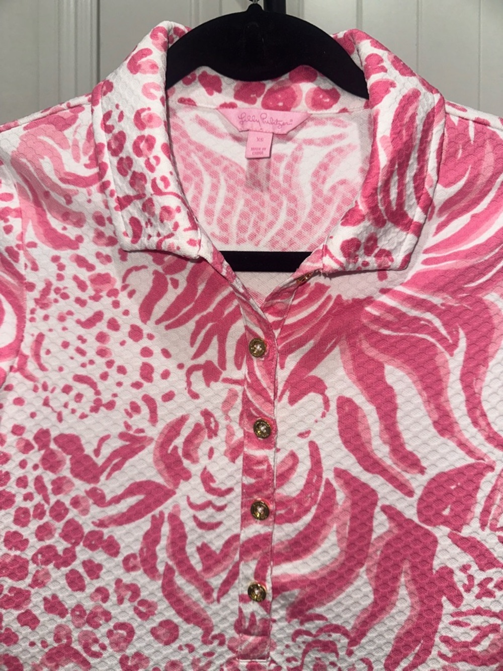 Lilly Pulitzer Pink White Rayna Cut Out Back Polo Mini Dress Capped Sleeve Sz XS - Picture 4 of 16